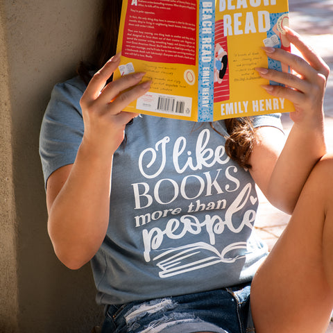 I Like Books More Than People - Unisex Heather Shirt