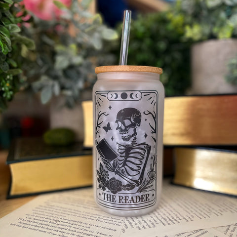 The Reader Tarot - 16oz Glass Can Cup