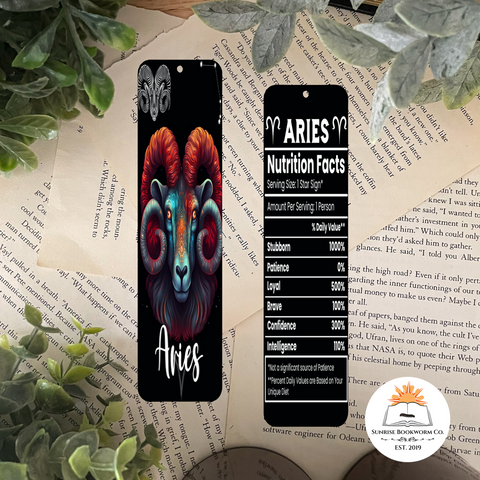Aries Zodiac Sign - Double Sided Bookmark