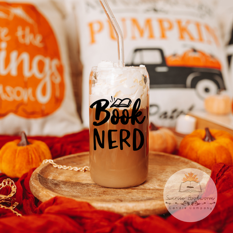 Book Nerd - 16oz Glass Can Cup