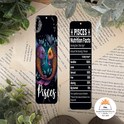 Pisces Zodiac Sign - Double Sided Bookmark