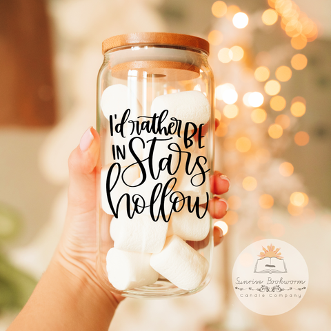 Rather Be In Stars Hollow - 16oz Glass Can Cup