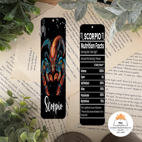 Scorpio Zodiac Sign - Double Sided Bookmark