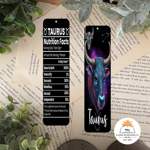 Taurus Zodiac Sign - Double Sided Bookmark