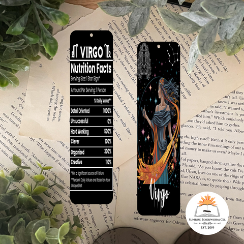 Virgo Zodiac Sign - Double Sided Bookmark