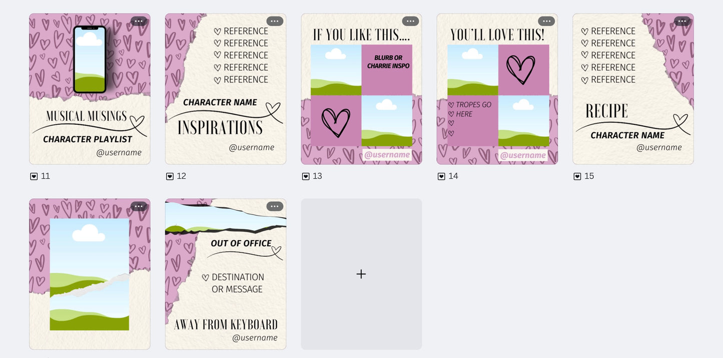 IG Templates for Romance Author