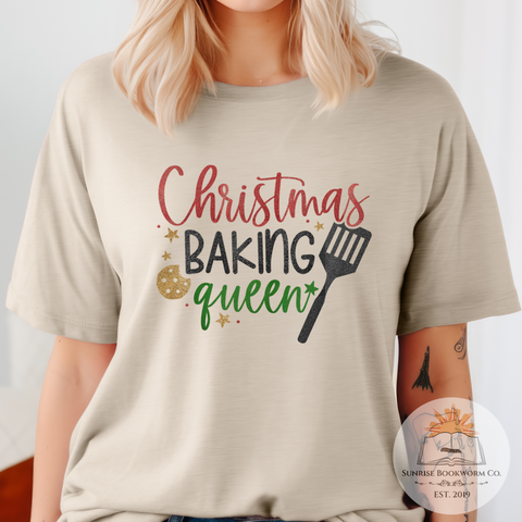 Christmas Sunrise Unisex Bookworm Baking Shirt – - Heather Queen